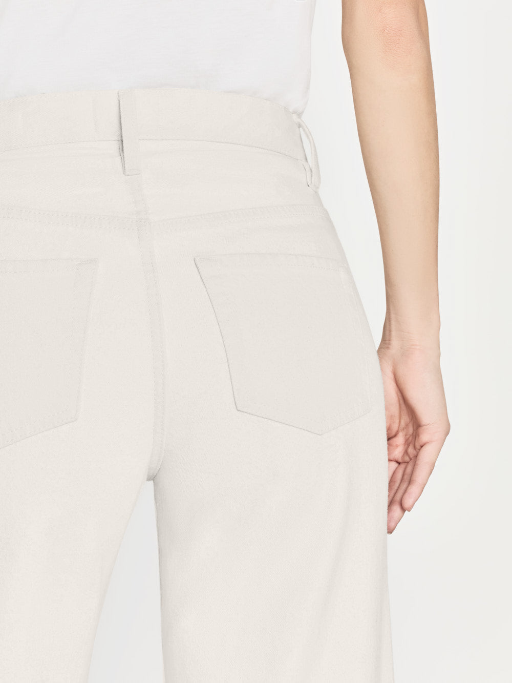 Shop Frame Le Baggy Palazzo Wide Leg Jeans In White