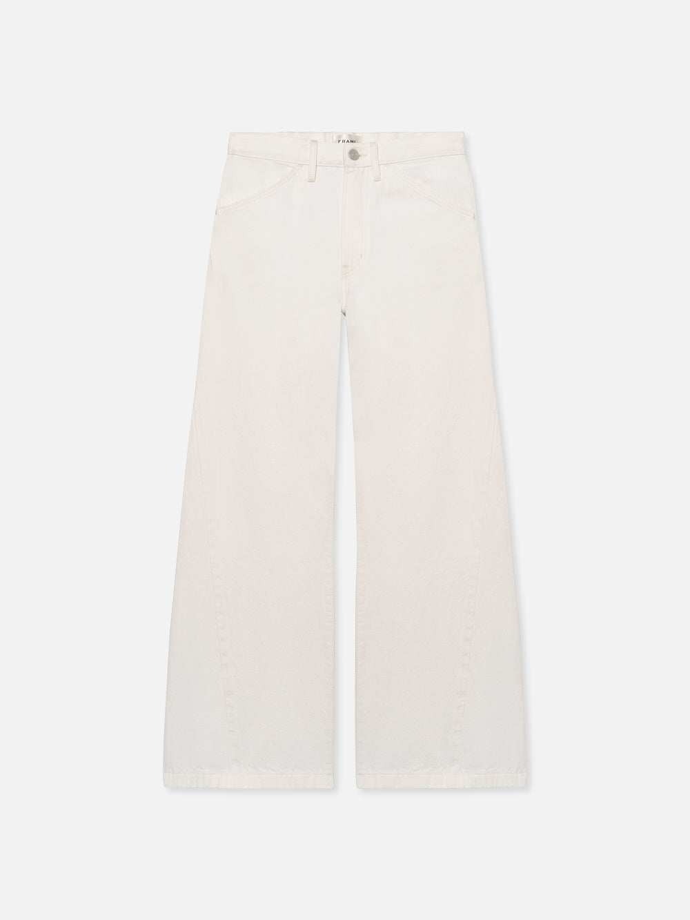 Shop Frame Le Baggy Palazzo Wide Leg Jeans In White