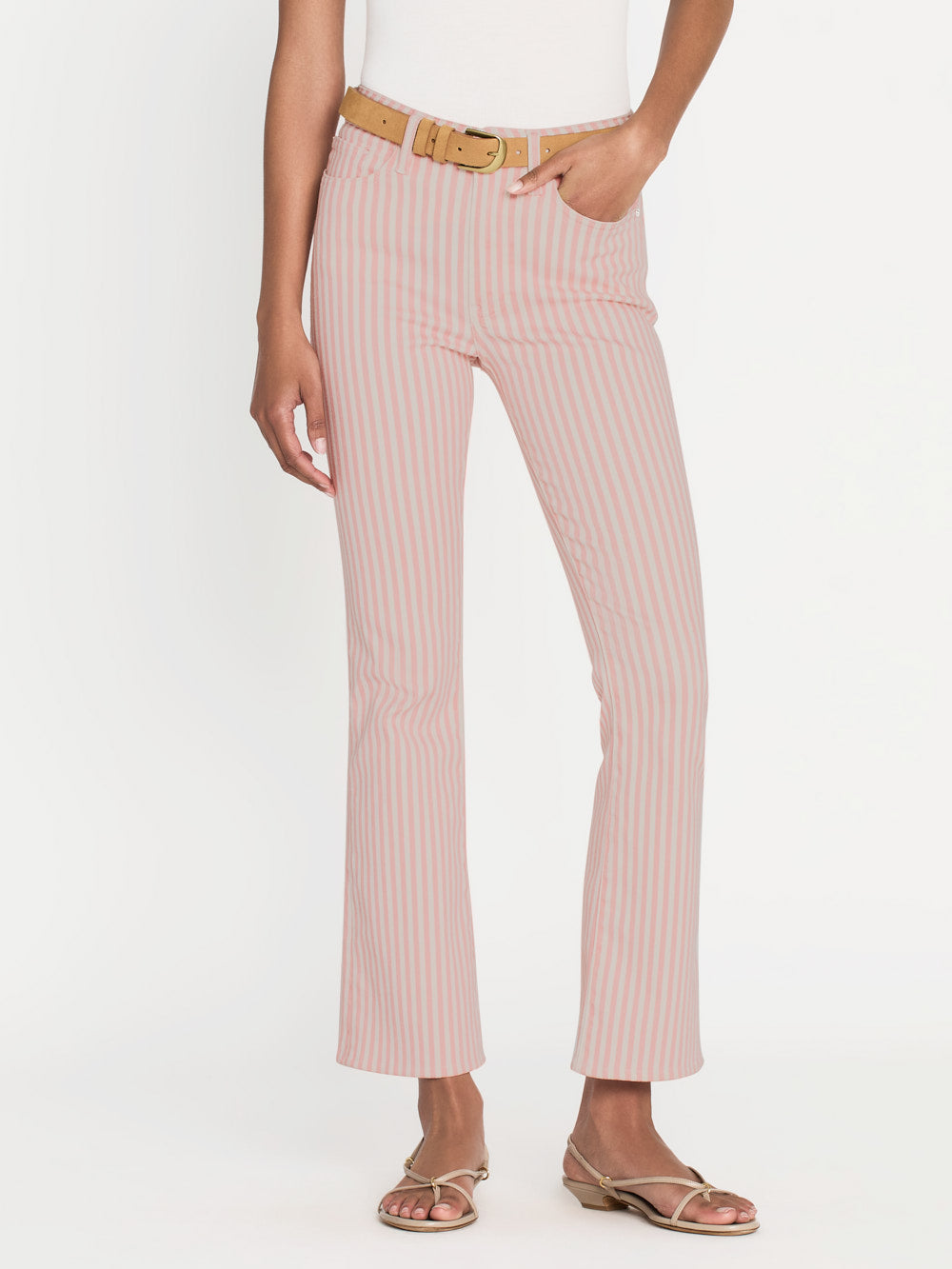 Shop Frame Le Crop Mini Bootcut Jeans In Pink
