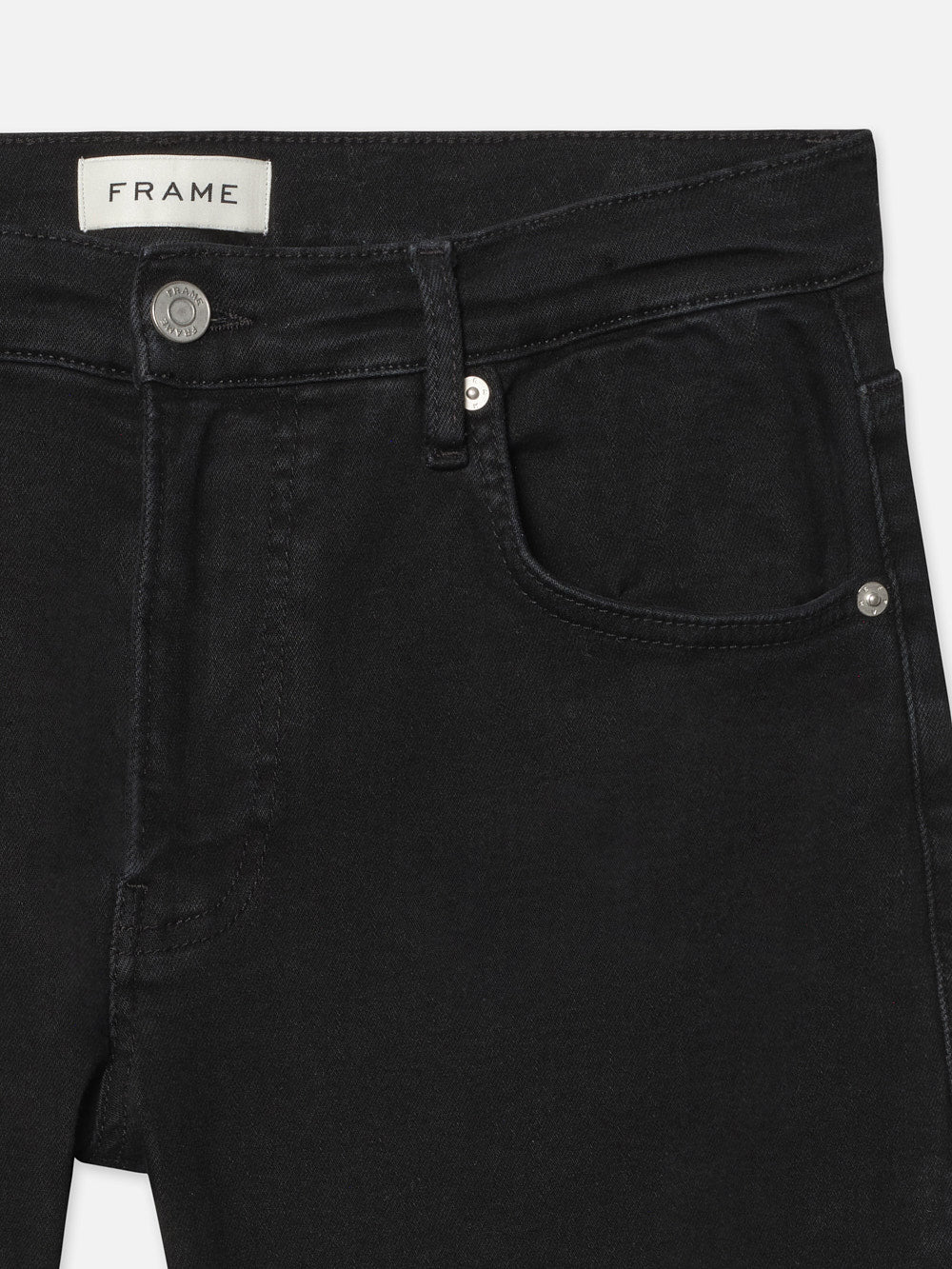 Shop Frame Jetset Modern Straight Jeans In Black