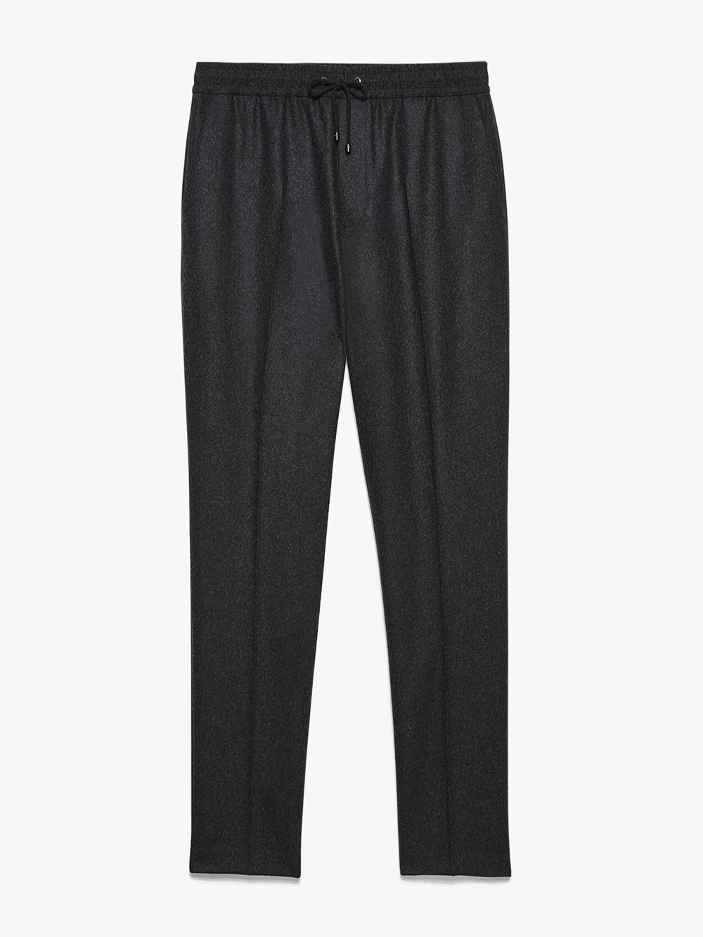 Frame Modern Flannel Travel Trousers Charcoal Grey Wool In Black