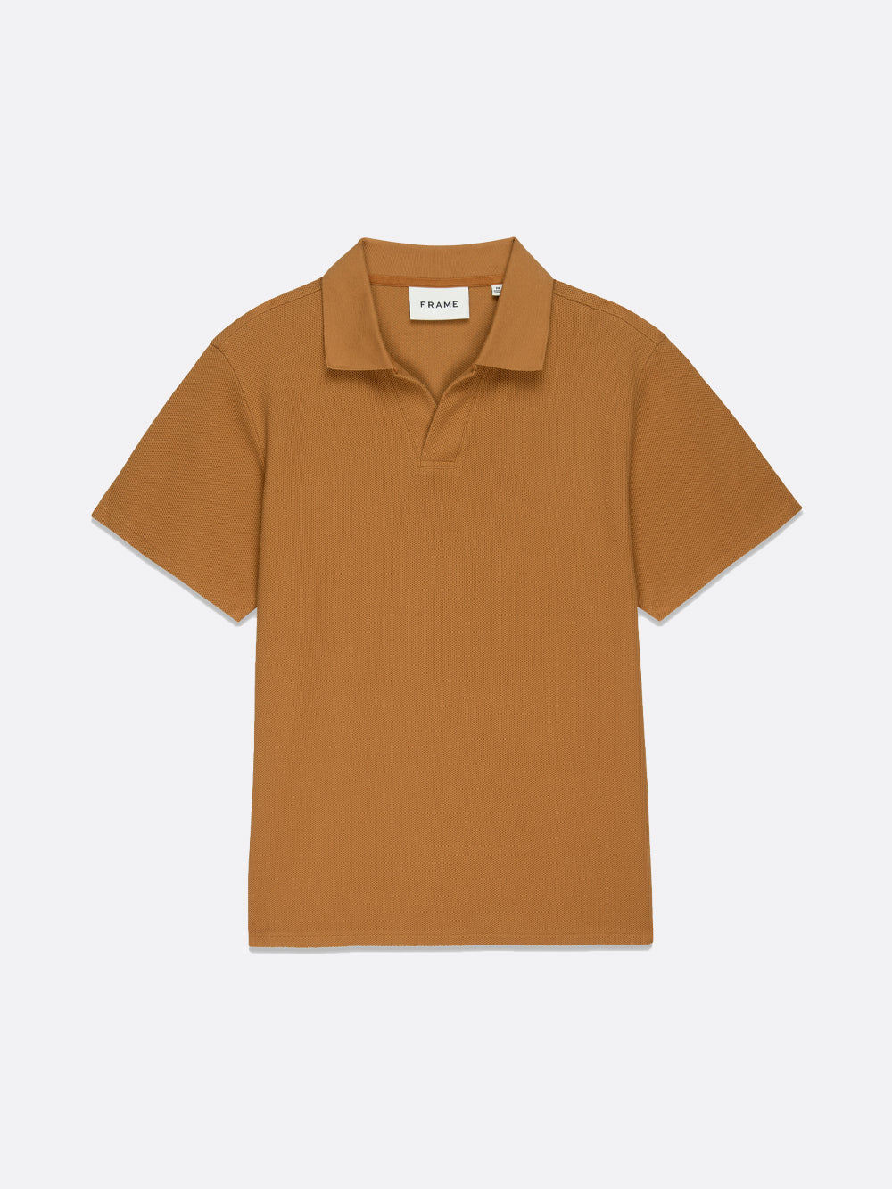 Frame Jacquard Polo Rust Cotton In Brown
