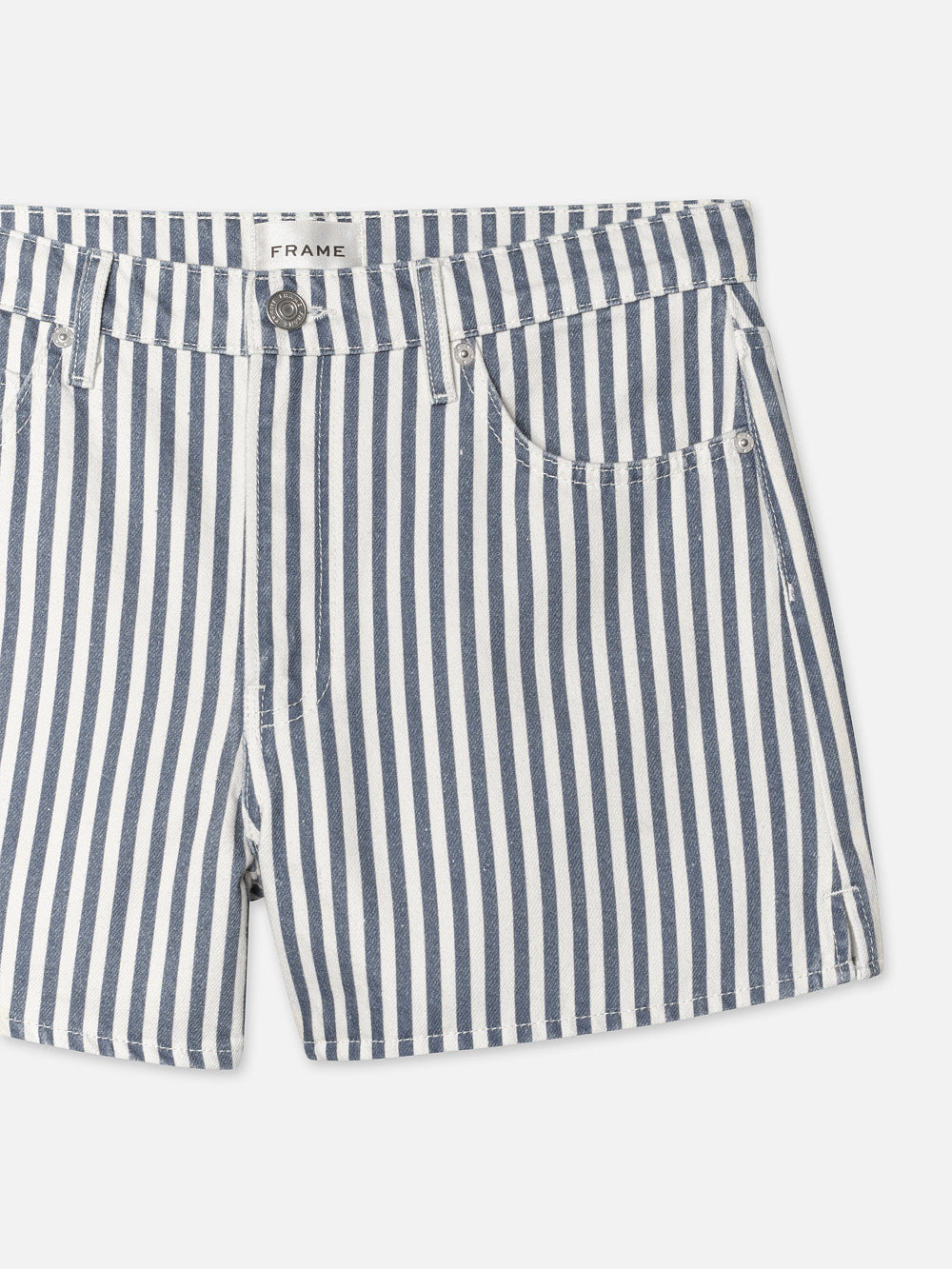 Shop Frame The Vintage Relaxed Shorts In Blue