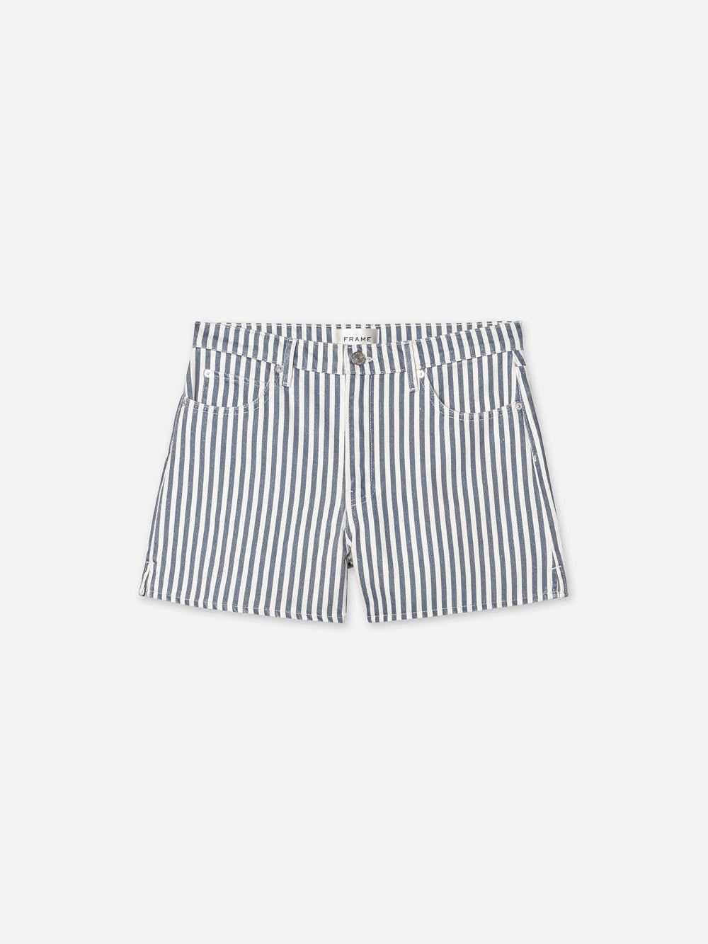 Shop Frame The Vintage Relaxed Shorts In Blue
