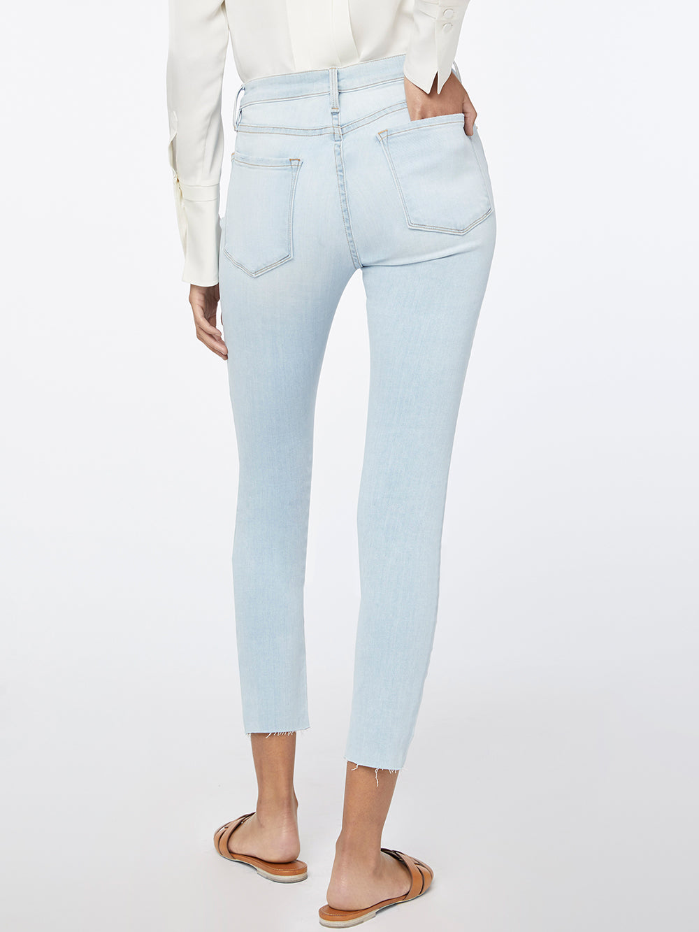 frame denim le skinny de jeanne crop