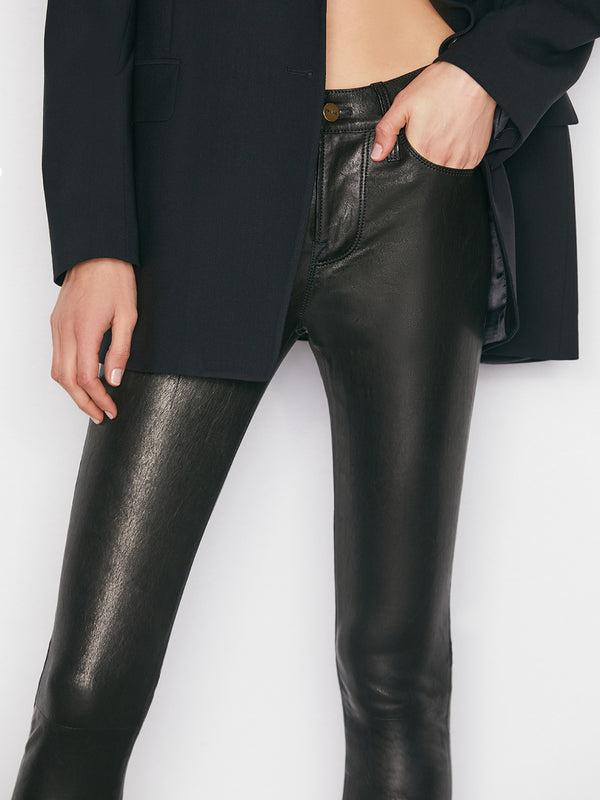 Le Skinny De Jeanne Leather Pant -- Washed Black – FRAME