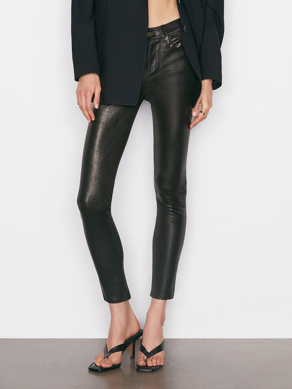 -denim Le Skinny De Jeanne Leather Pant Washed Black