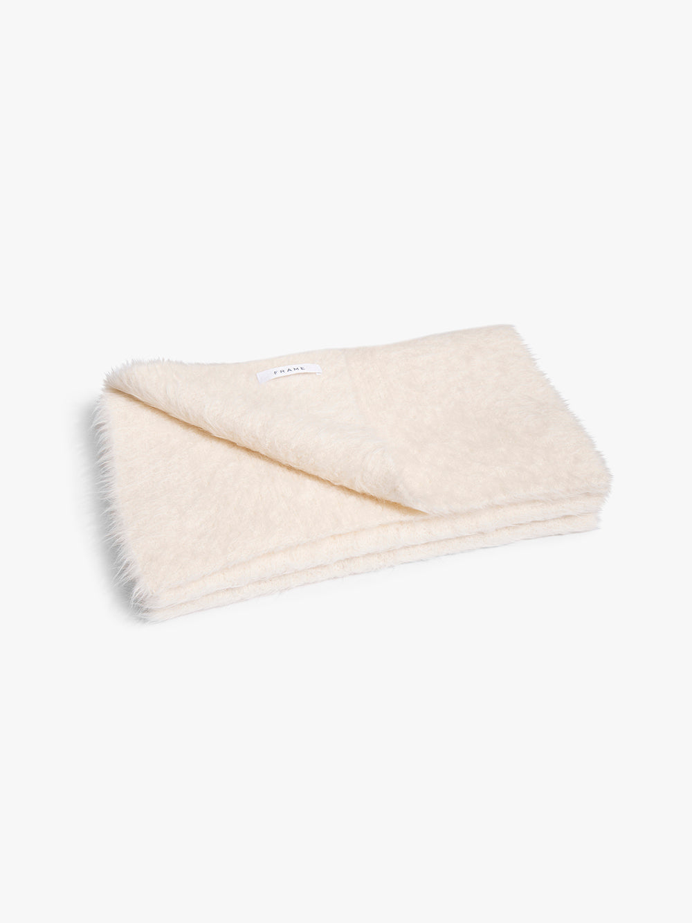 -denim Fuzzy Scarf Off White