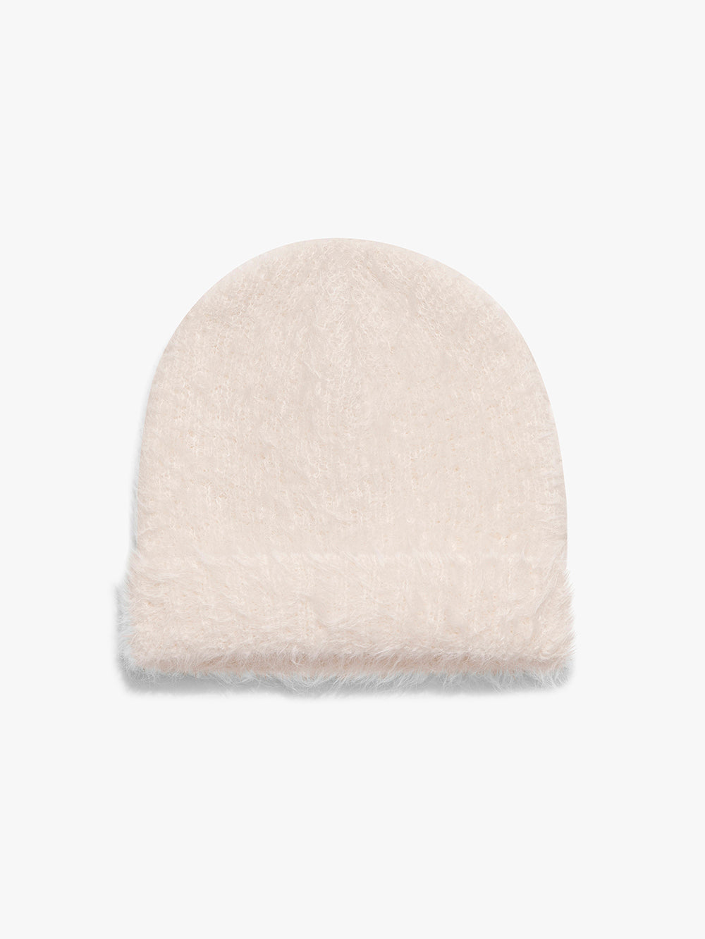 -denim Fuzzy Beanie Off White