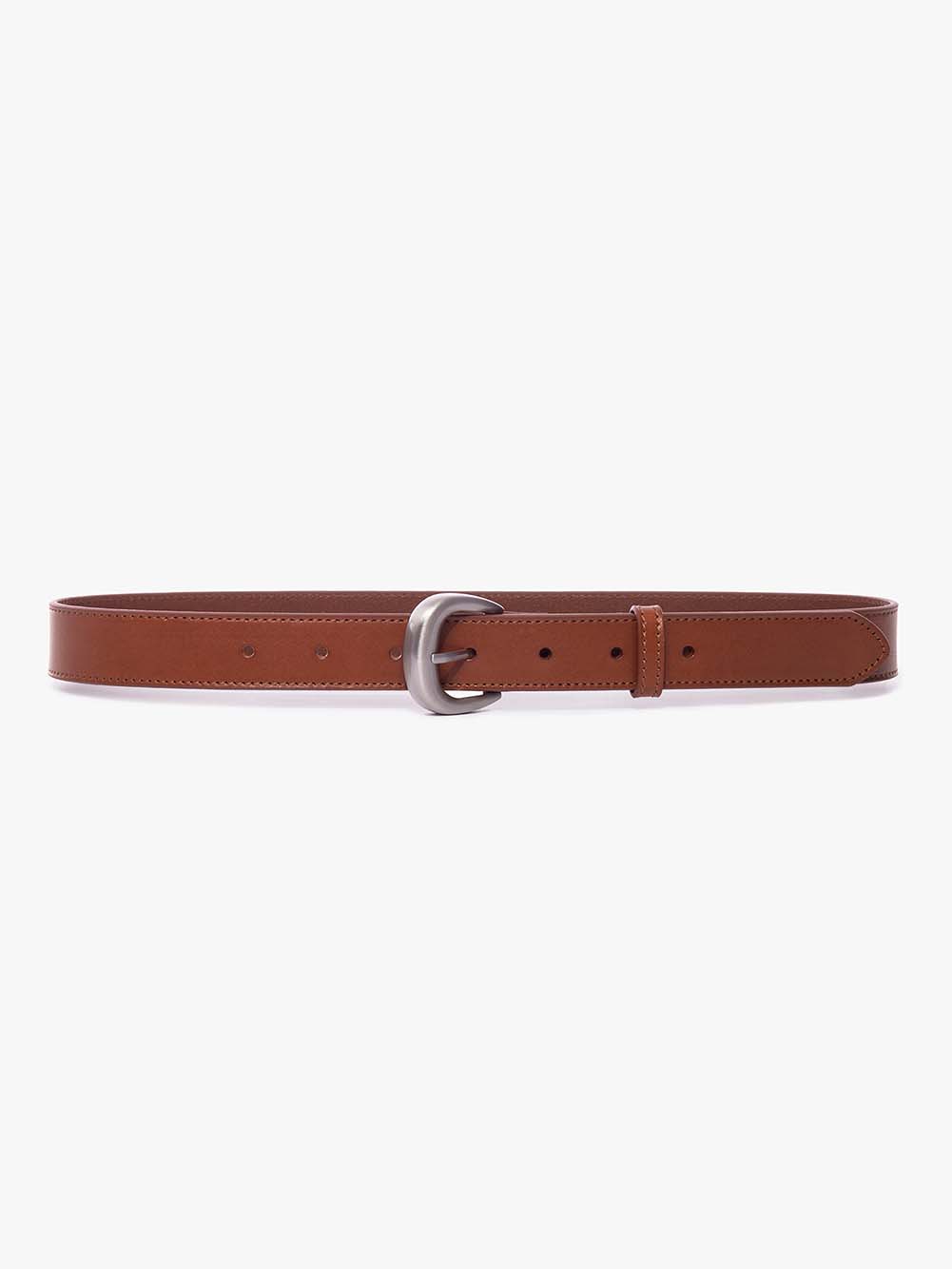 -denim Timeless Buckle Belt Whiskey/Silver