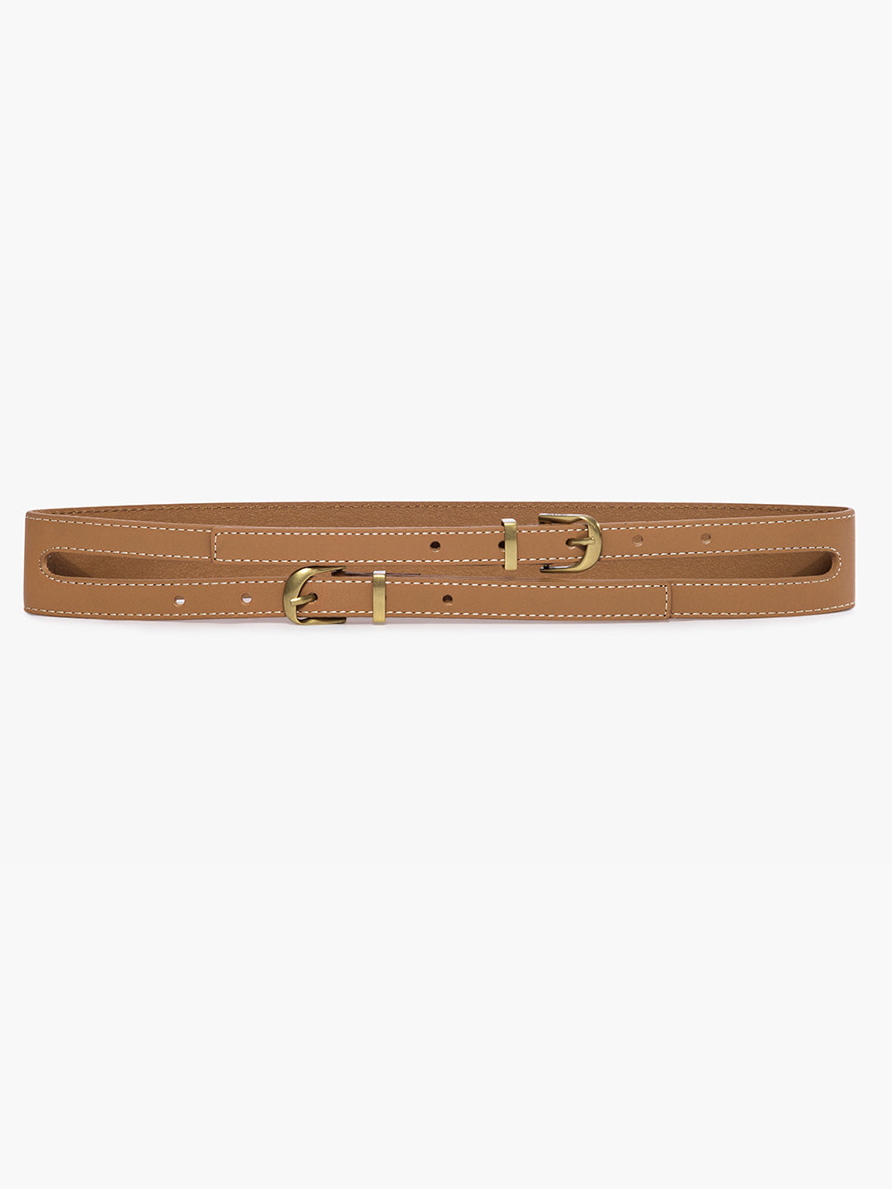 -denim Double Strap Waist Belt Cuoio