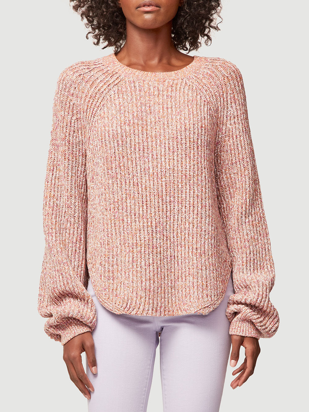 Marled Crew Sweater -- Lavender Multi