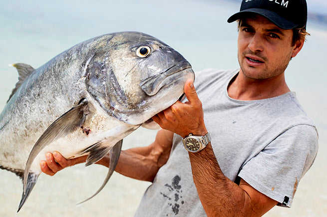 Jarrod White and a Giant Trevally