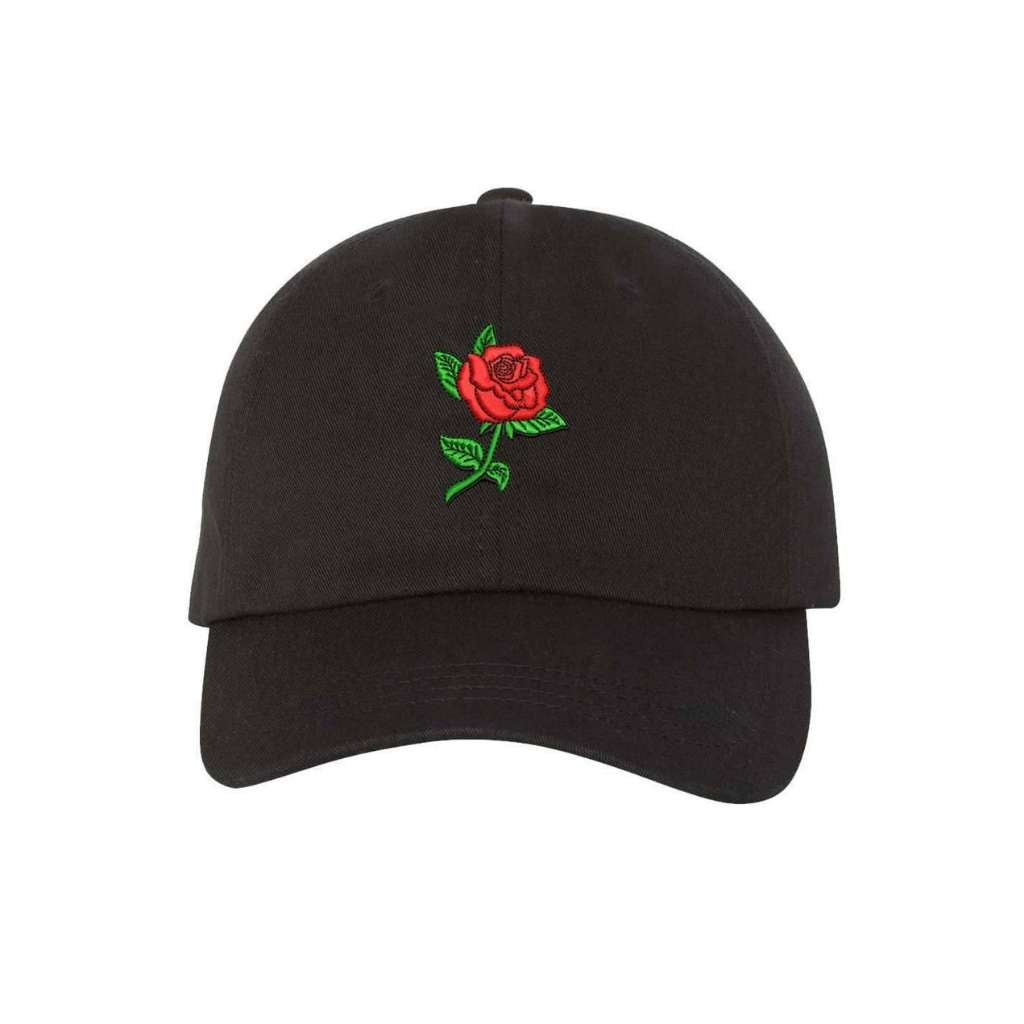 hat with rose embroidery