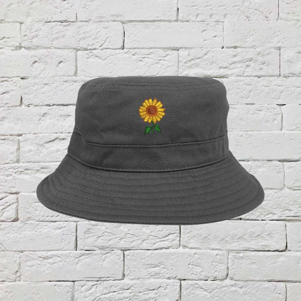 black sunflower bucket hat