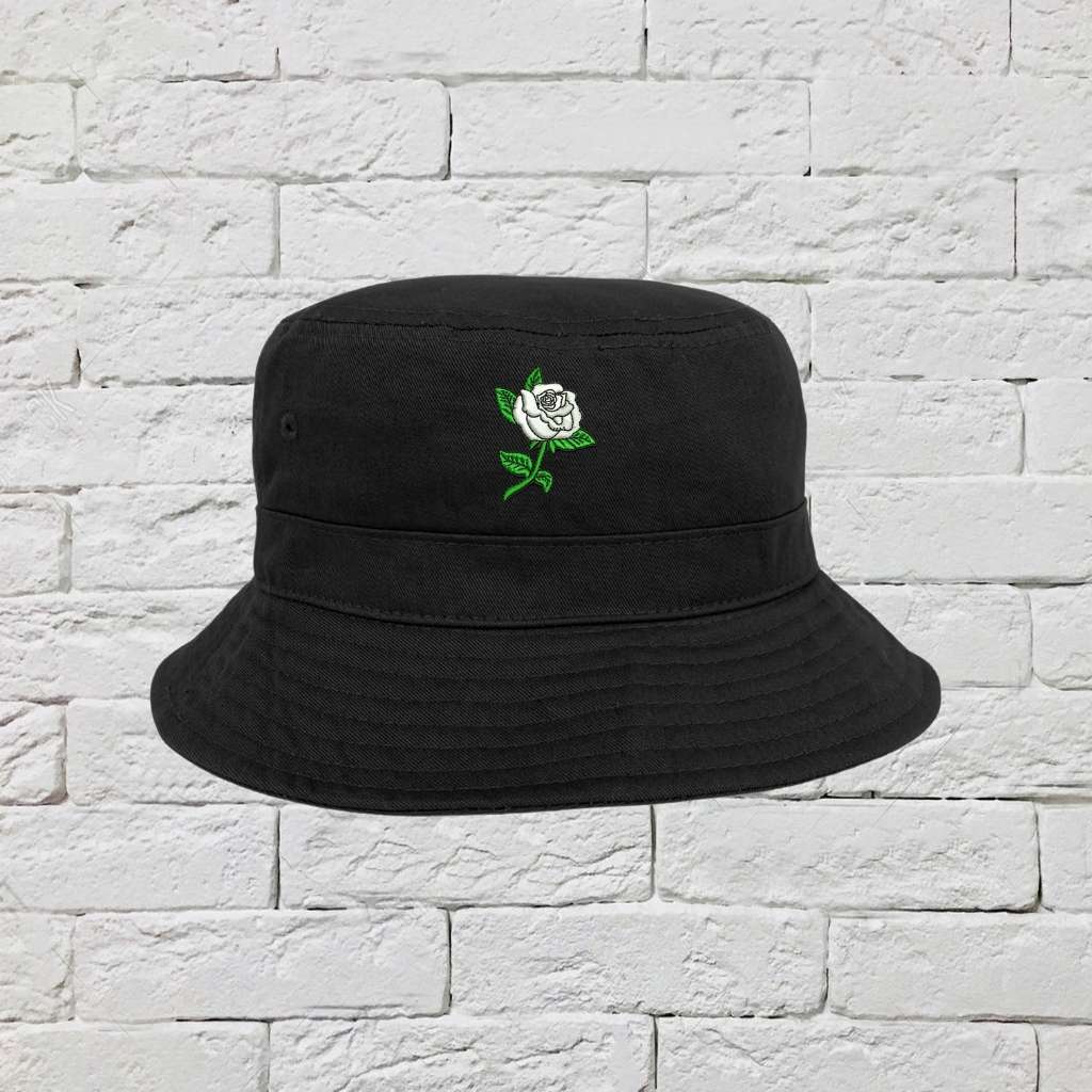 black rose bucket hat