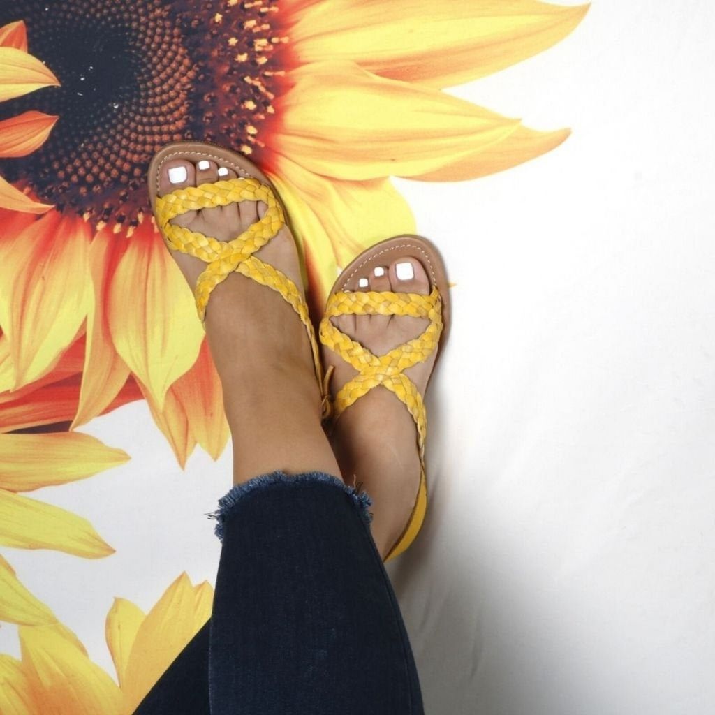 yellow huarache sandals