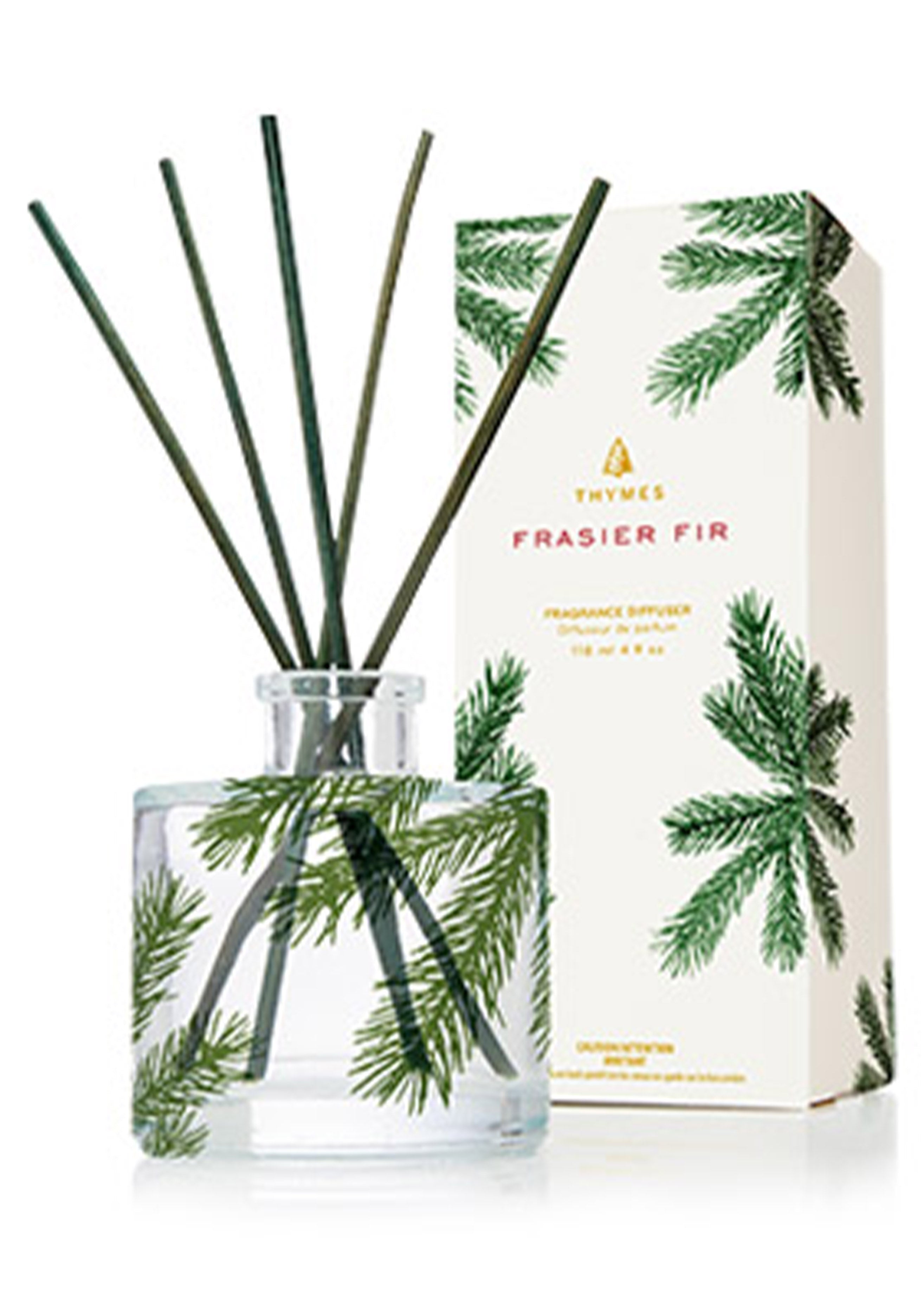 Thymes Frasier Fir Heritage Collection | Reed Diffuser, Petite Pine Needle Design