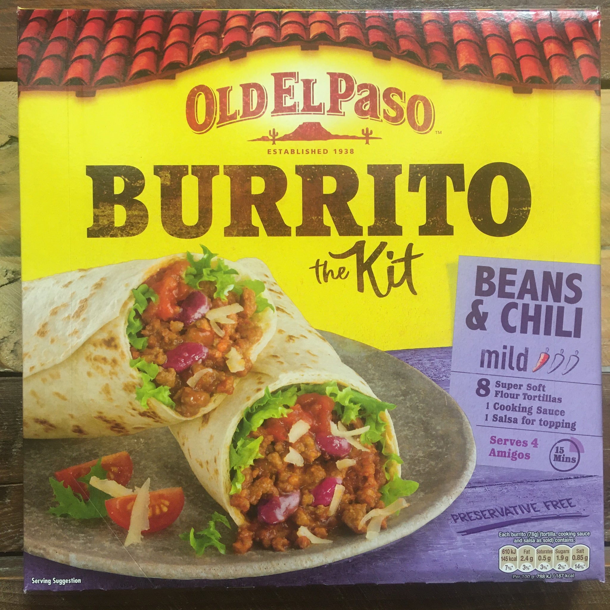 Old El Paso Beans & Chilli Burrito Kit 620g | Low Price Foods Ltd
