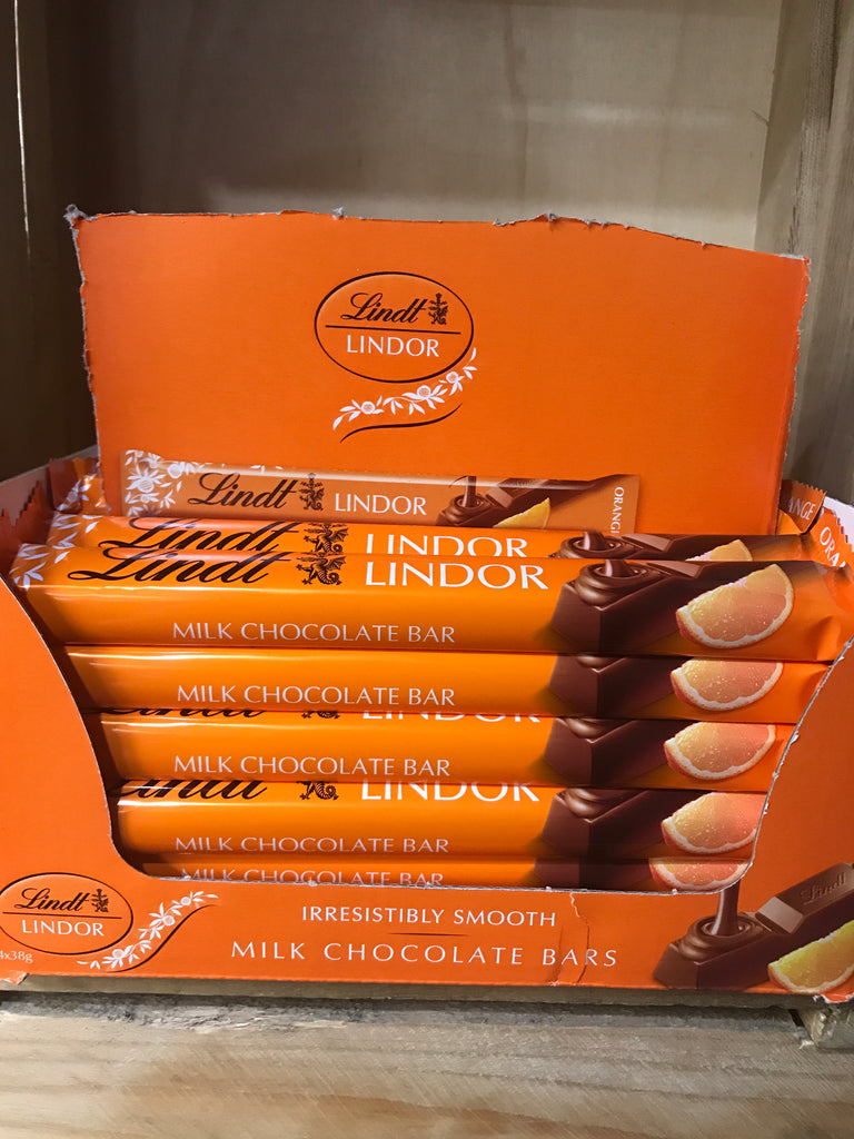 12x Lindt Lindor Milk Chocolate Orange Bars (12x38g) & Low Price Foods Ltd