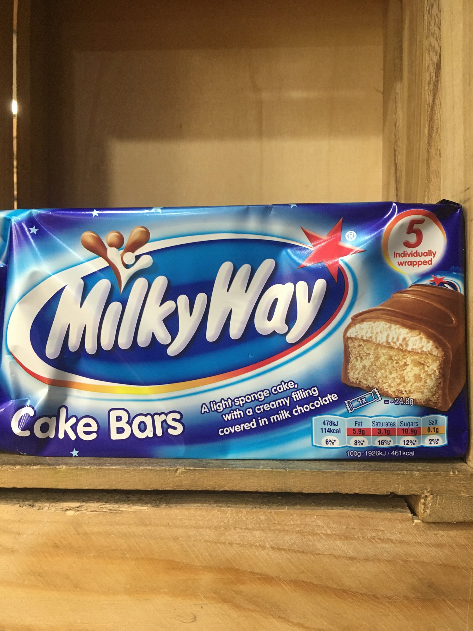 milky way cake bar calories