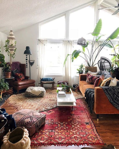bohemian rug living room