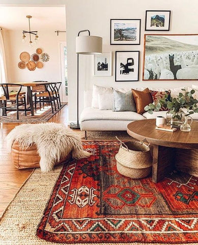 Moroccan rug living room