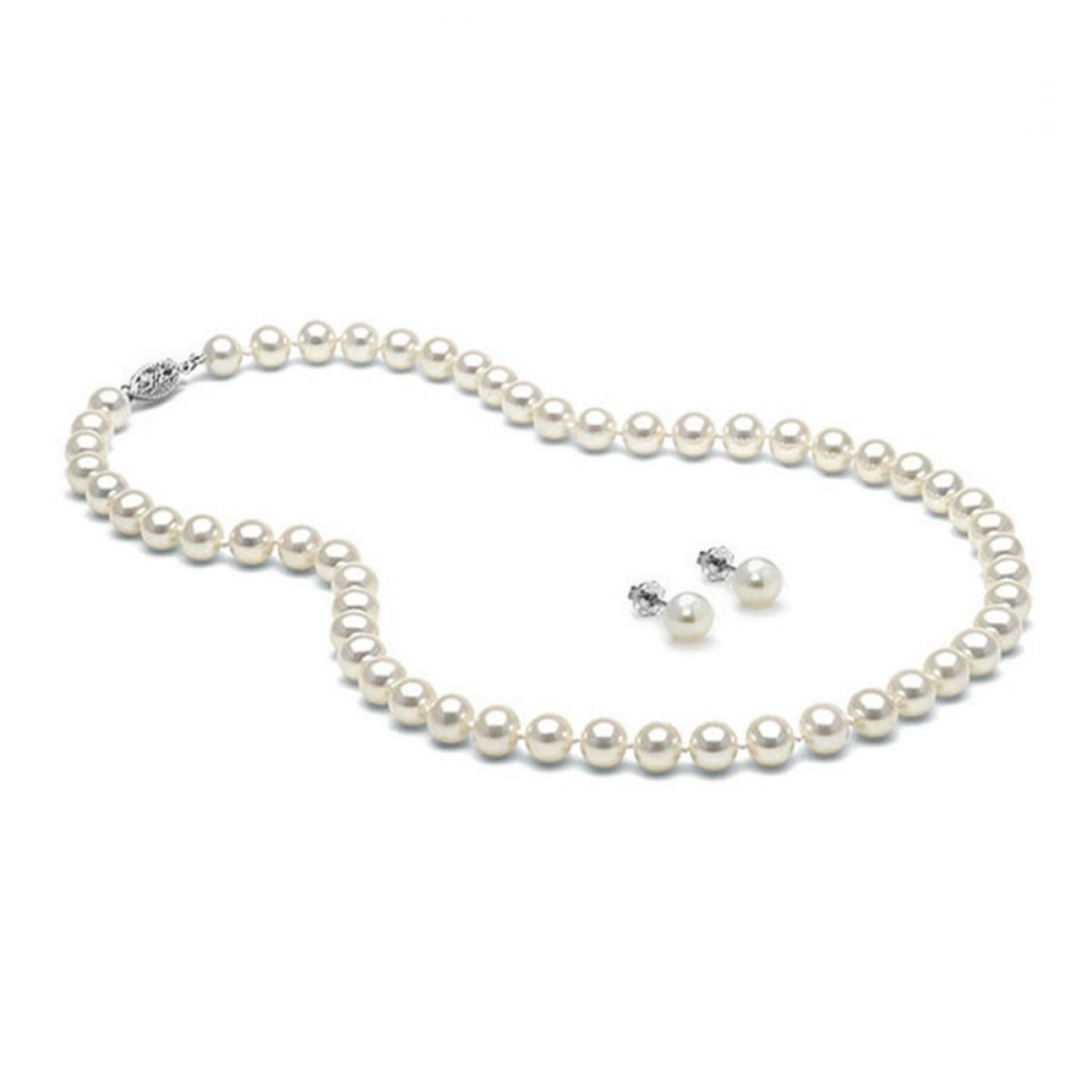 Lily Treacy Japan Akoya Pearl Necklace Earrings set 18