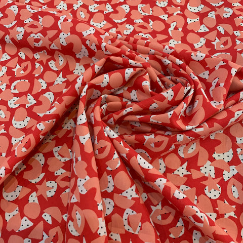 Red Swiss Dot Cotton Lawn