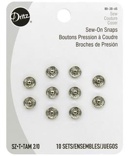 Dritz Sew on Snaps Assorted Sizes Nickel 36pc – Stitches