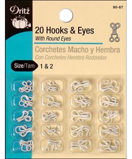 Dritz Hooks & Eyes, Size 2, Black