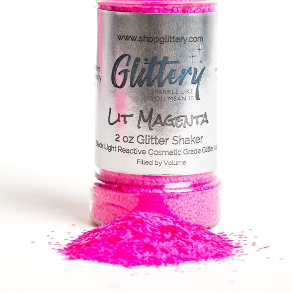 Uanset hvilken lyserød pære Lit Magenta Face and body UV Glitter, Lit Magenta 040"Fine, blacklight –  Glittery - Your #1 source for all kinds of glitter products!
