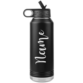 Elemental 20oz Black Custom Charms Water Bottle with Charm Strap