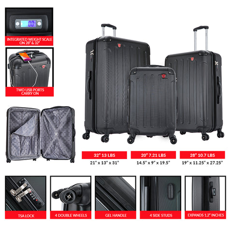 luggage sets with usb port