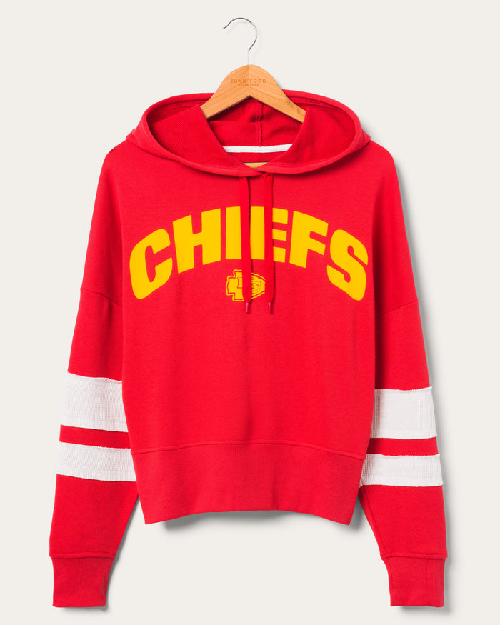 Junk Food Women's Red Kansas City Chiefs Tie-Dye Cropped Pullover