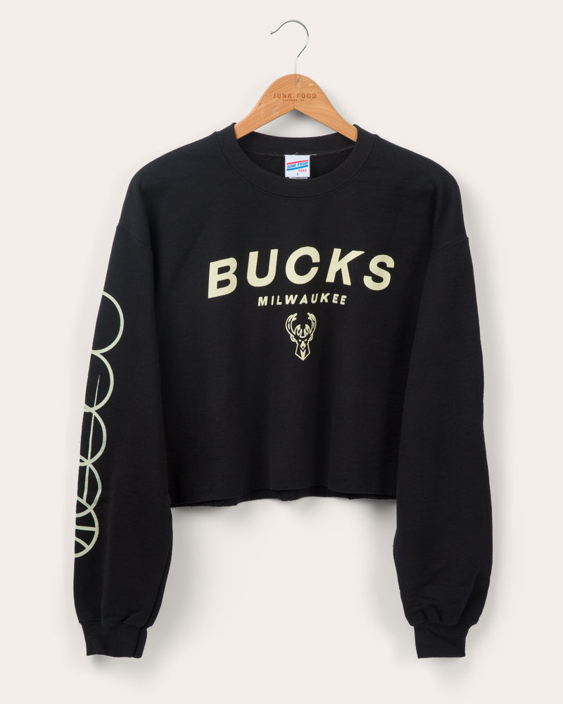 Women's Junk Food Vintage Black Milwaukee Bucks T-Shirt / x Large