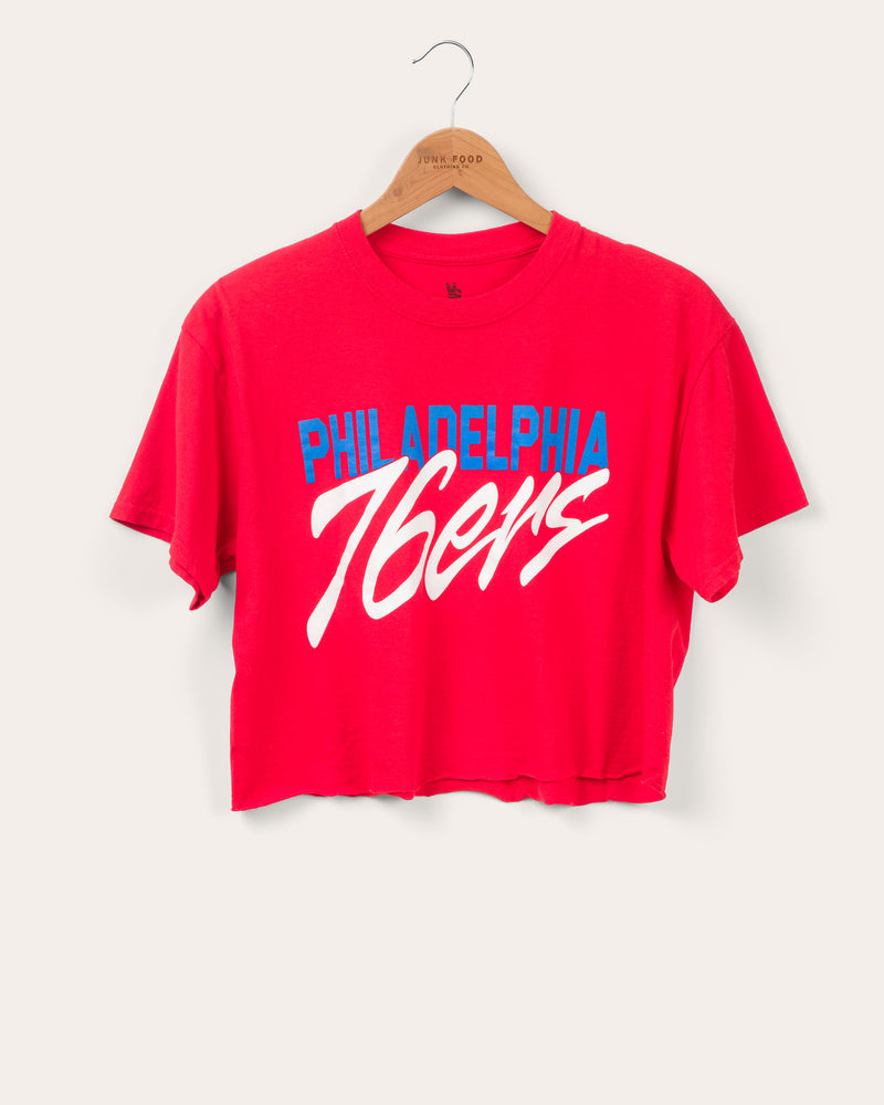 Junk Food Women's Royal Philadelphia 76ers Slim Ringer T-Shirt