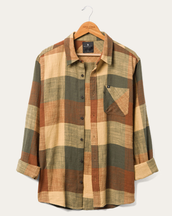 Men's Archy Long Sleeve Flannel Shirt, Junk Food Clothing