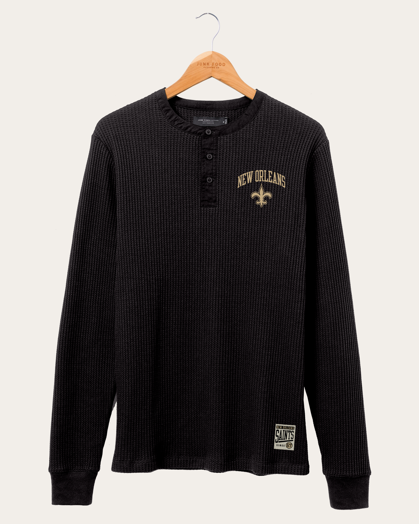 NFL New Orleans Saints Thermal Henley Long Sleeve