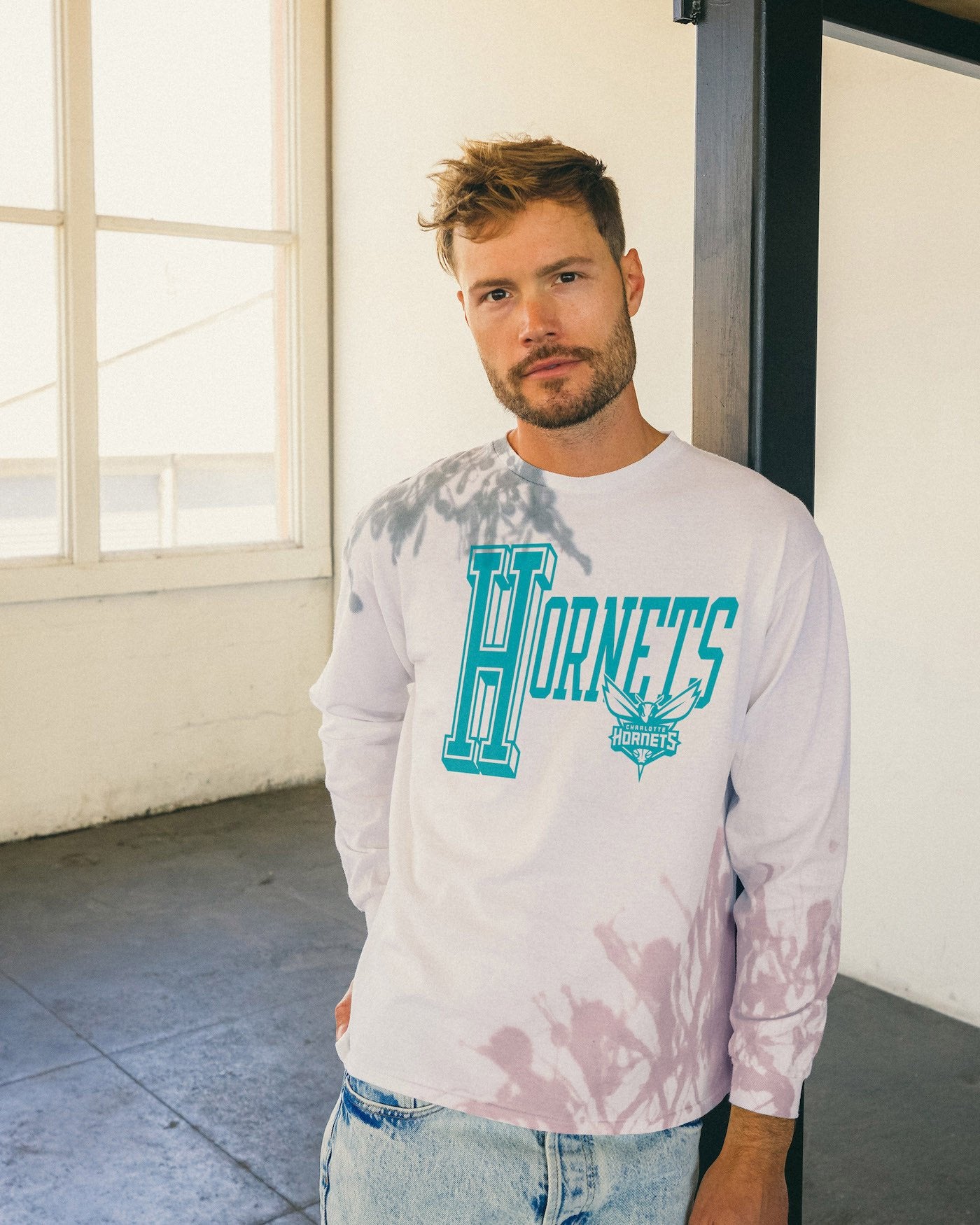 NBA Charlotte Hornets Tie Dye Flea Market Long Sleeve Tee