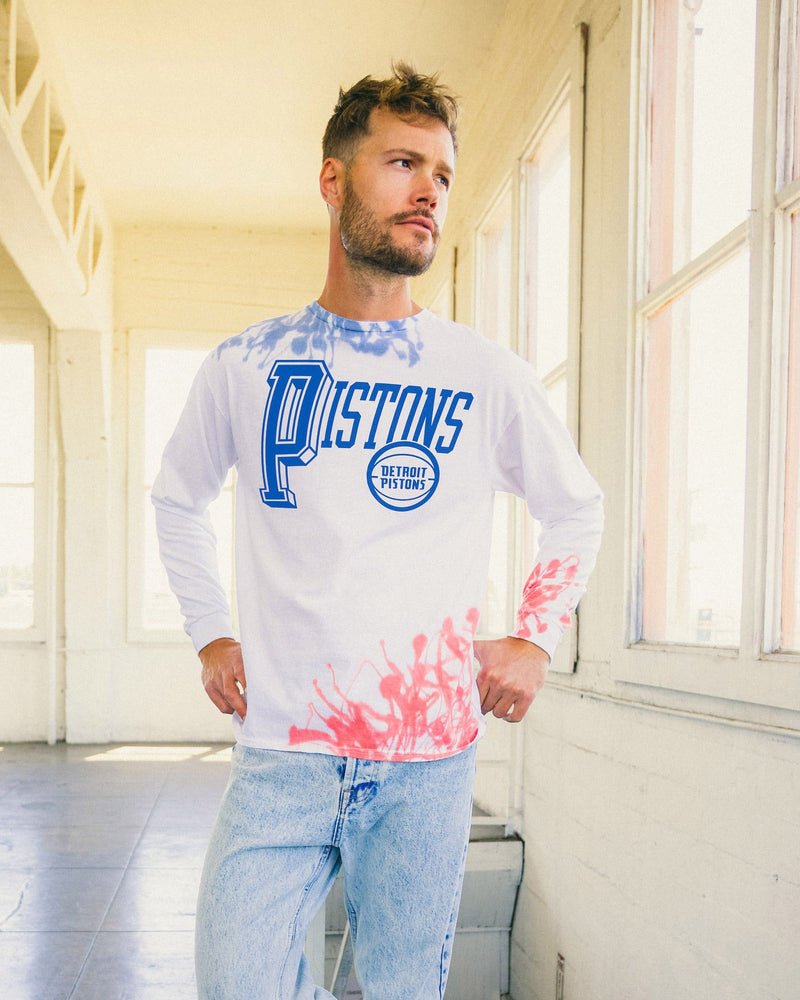 Junk Food Pistons Tie-Dye Long Sleeve T-shirt