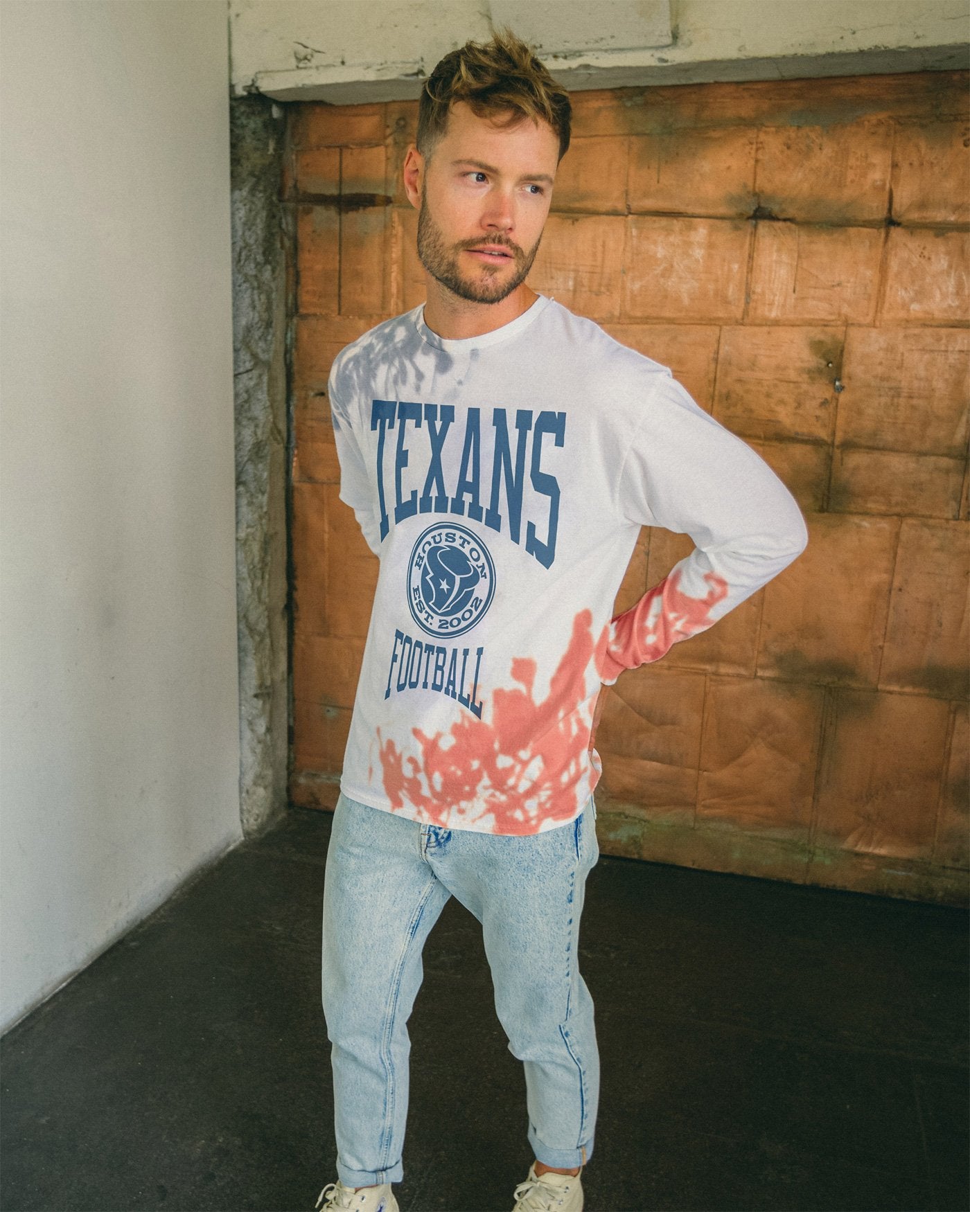 NFL Houston Texans Tie Dye Long Sleeve Flea Market Tee