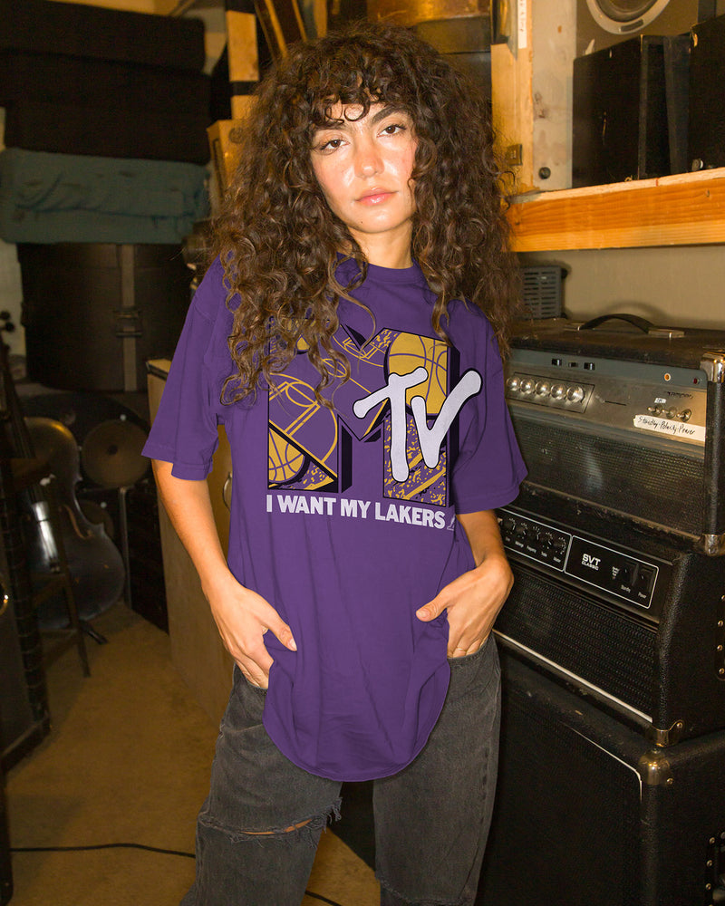 Junk Food MTV I Want My Lakers Crew Neck Sweatshirt
