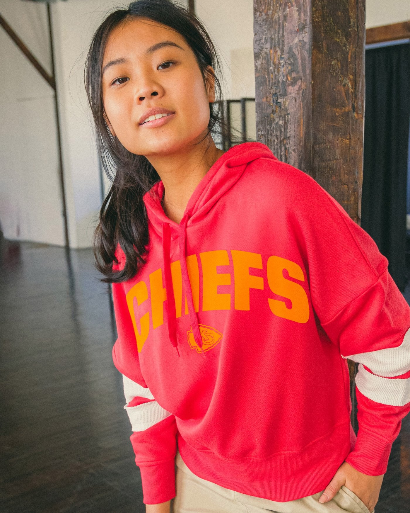 Women's NFL Chiefs Sideline Striped Fleece