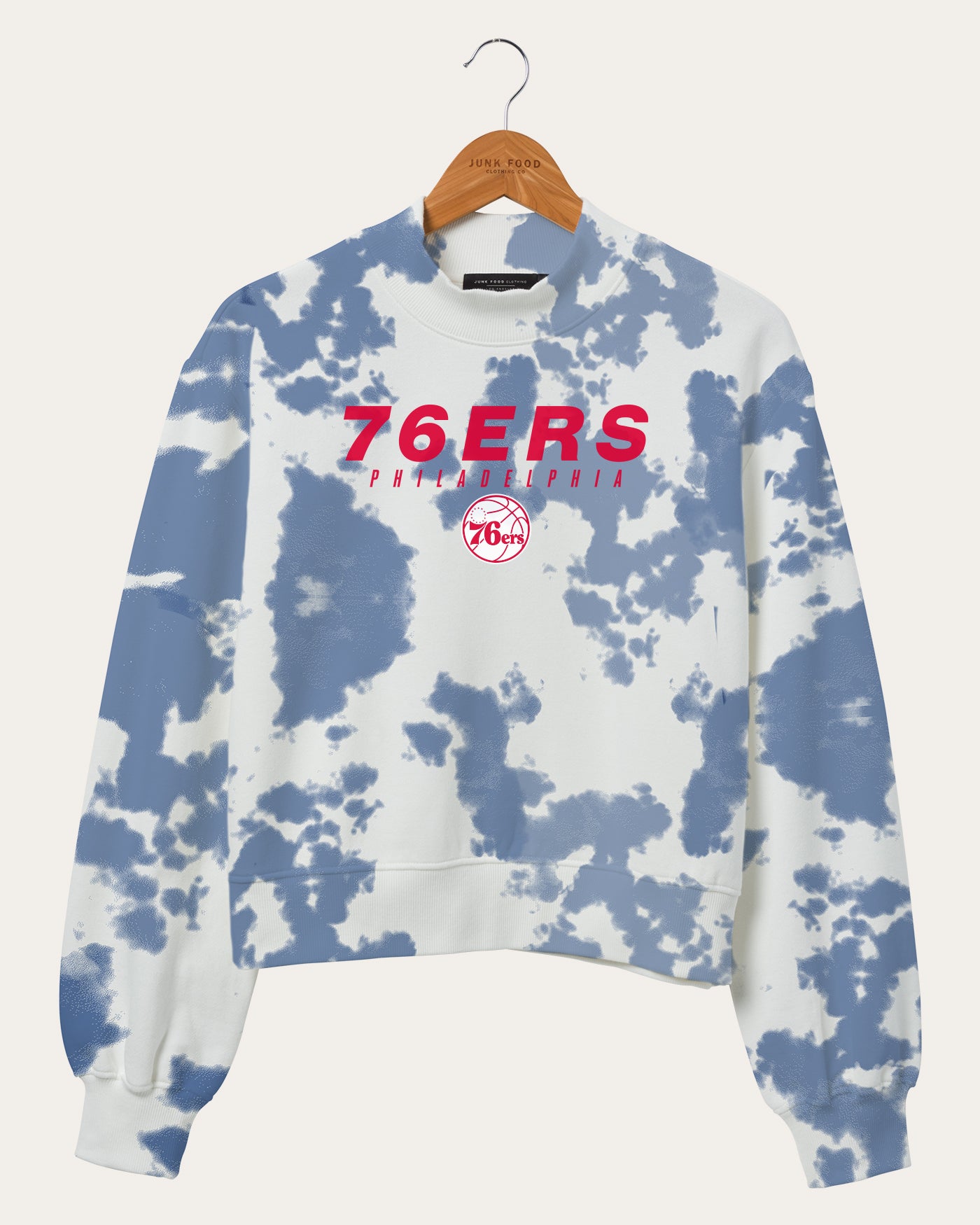 Women's NBA Philadelphia 76ers Tie Dye Mock Neck Fleece