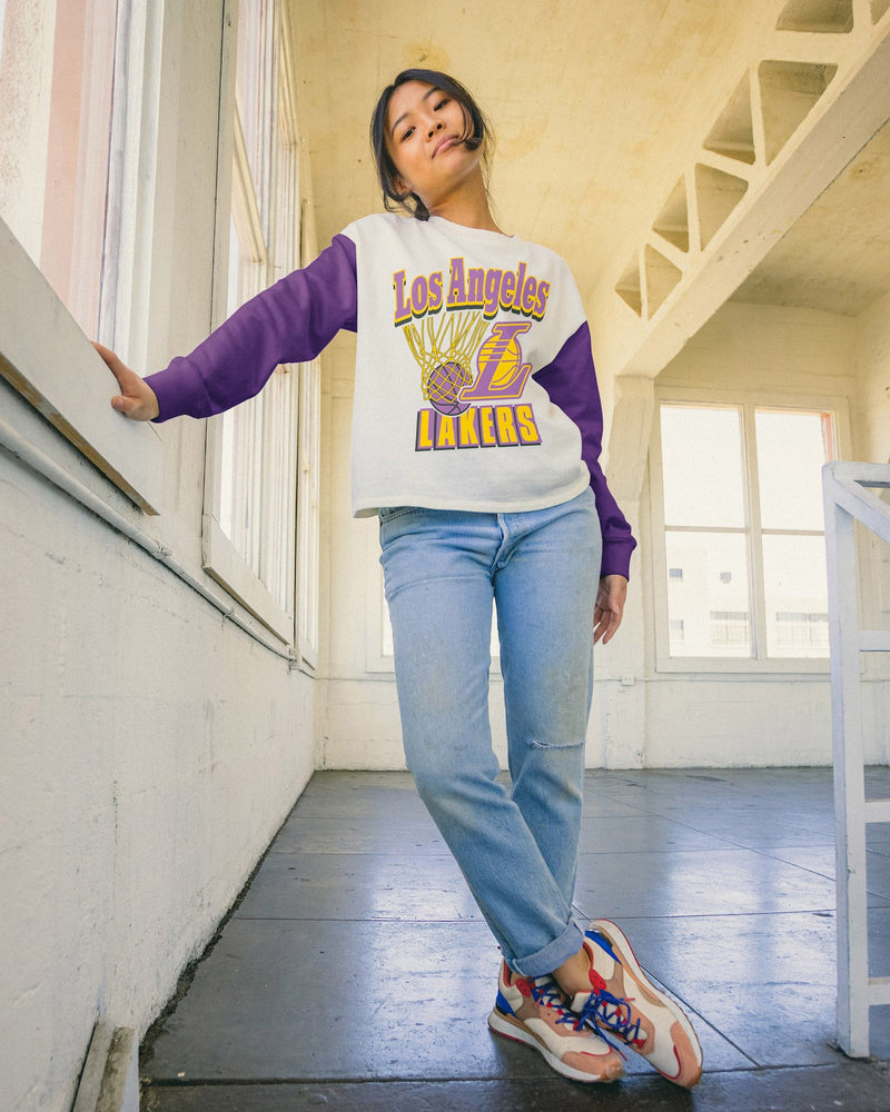 Women's NBA Los Angeles Lakers Contrast Long Sleeve Crew