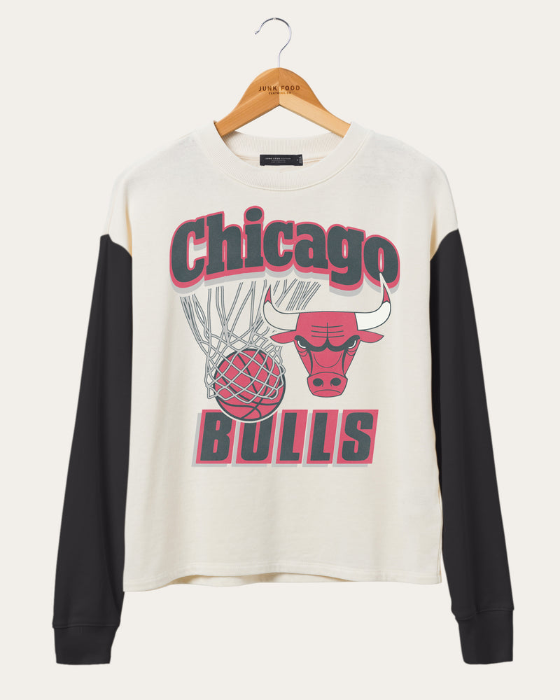 NBA Chicago Bulls Womens Crew-Neck Long Sleeve Loose Fit Shirt S