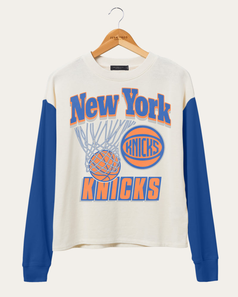 Womens New York Knicks DC Wonder Women Basketball Graphic Crew Sweatshirt