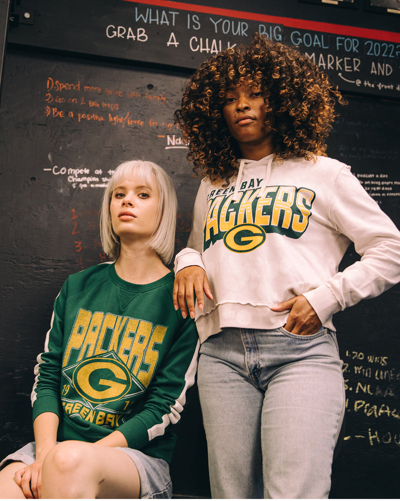 Green Bay Packers Junk Food Women's Tie-Dye Cropped Pullover Sweatshirt -  Green