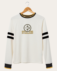 NFL Stripe Sleeve Oversized T-Shirt Steelers Pirate Black